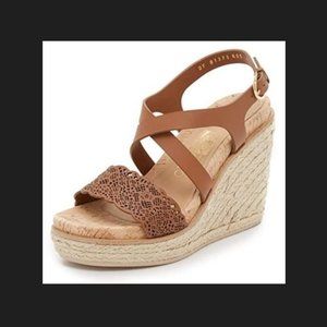 Salvatore Ferragamo Women Gioela Wedge Espadrille Sandal Palissandro Calf